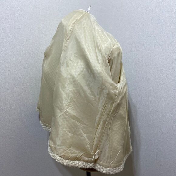 FREE PEOPLE Lambs Wool Ivory 1-button Sweater Pockets Bell Sleeves Size Medium - Picture 7 of 9